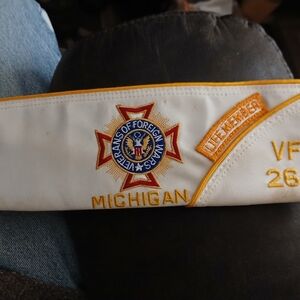 VFW Michigan Life Member White and Gold Sash